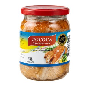 Лосось у власному соку рубаний 500г